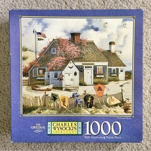 MB 1997 Charles Wysocki Nantucket Flyers 1000 Piece Jigsaw Puzzle - Complete!!